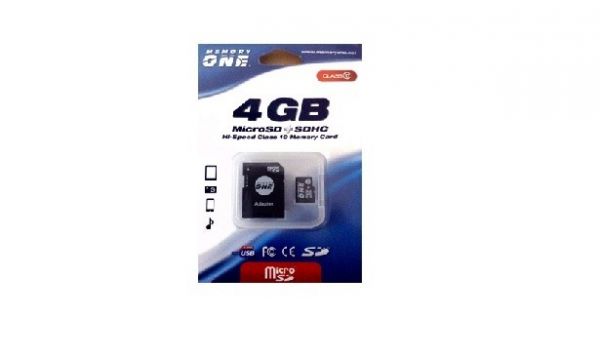 CARTAO MEMORIA 4 GB (MICRO SD) (MEMORY ONE)